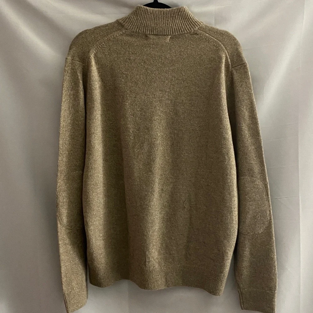Banana Republic‎ Men's Tan ZipUp Sweater 80% MERINO WOOL BLEND GOOD CONDITION